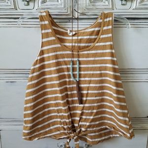 Mustard & White Tank